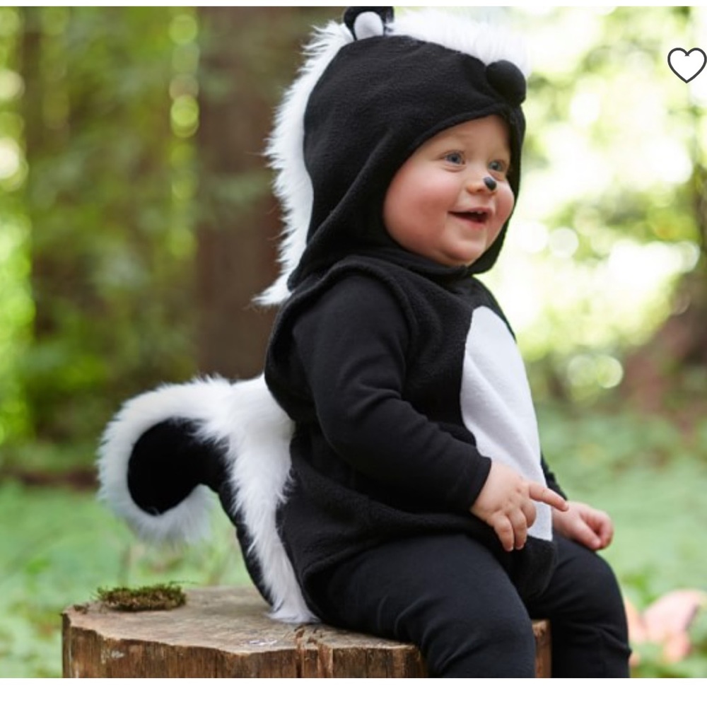 Pottery Barn Kids skunk Halloween costume size 12-24 month, worn about 15 min